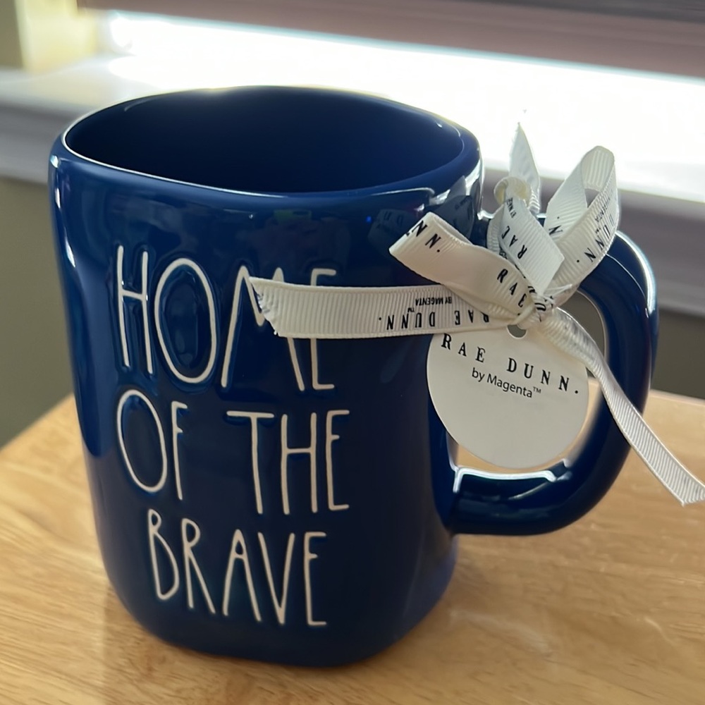 NWT Rae Dunn “ Home of the Brave” mug